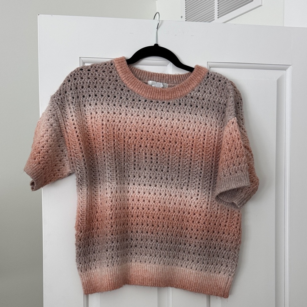 Design history Pink and Gray Knit Sweater